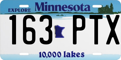 MN license plate 163PTX