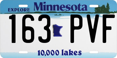 MN license plate 163PVF