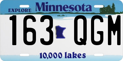 MN license plate 163QGM