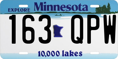 MN license plate 163QPW