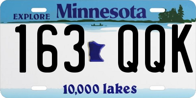 MN license plate 163QQK