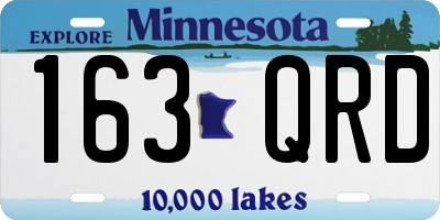MN license plate 163QRD