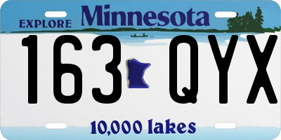 MN license plate 163QYX