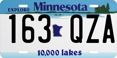 MN license plate 163QZA