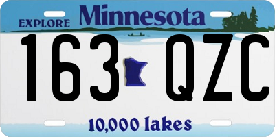 MN license plate 163QZC