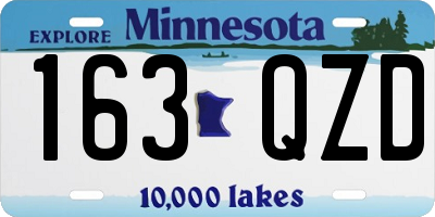 MN license plate 163QZD