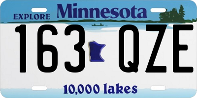 MN license plate 163QZE