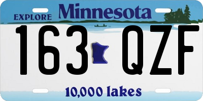 MN license plate 163QZF