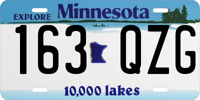 MN license plate 163QZG