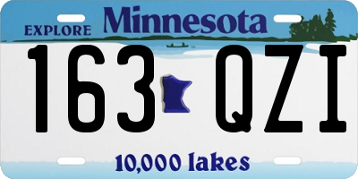 MN license plate 163QZI
