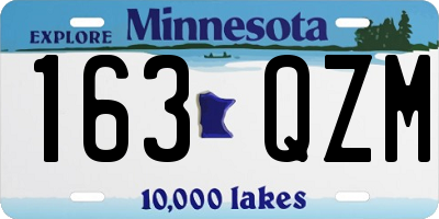 MN license plate 163QZM