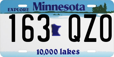 MN license plate 163QZO