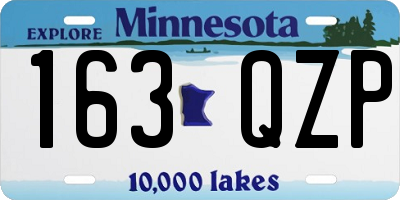 MN license plate 163QZP