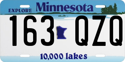 MN license plate 163QZQ