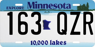 MN license plate 163QZR