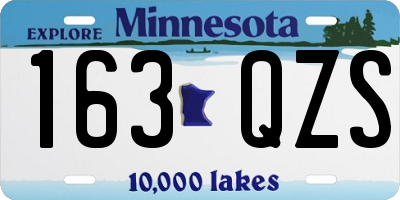 MN license plate 163QZS