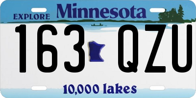 MN license plate 163QZU