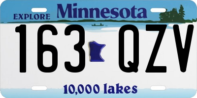 MN license plate 163QZV