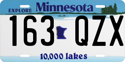MN license plate 163QZX