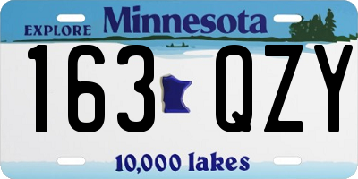 MN license plate 163QZY