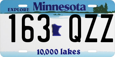 MN license plate 163QZZ