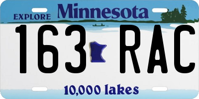 MN license plate 163RAC