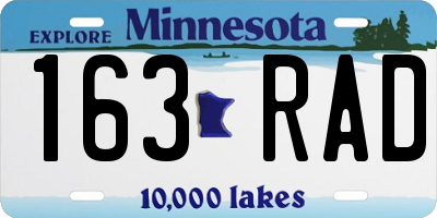 MN license plate 163RAD