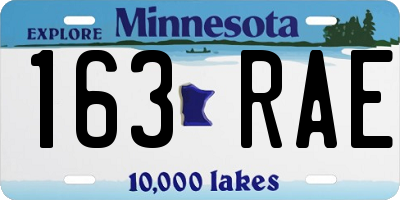 MN license plate 163RAE