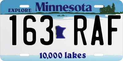 MN license plate 163RAF