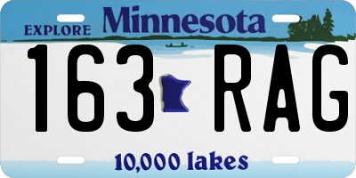 MN license plate 163RAG