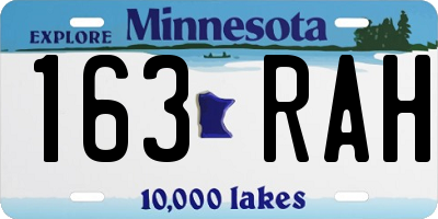 MN license plate 163RAH