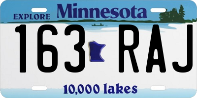 MN license plate 163RAJ