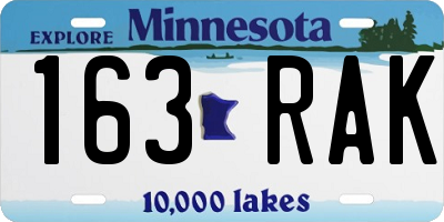 MN license plate 163RAK