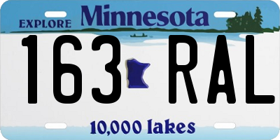 MN license plate 163RAL