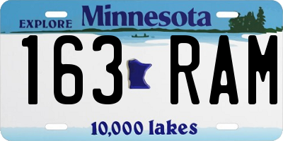 MN license plate 163RAM