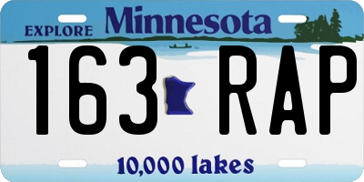 MN license plate 163RAP