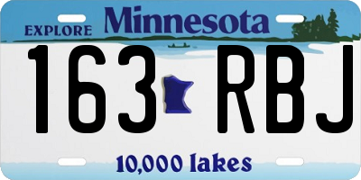 MN license plate 163RBJ