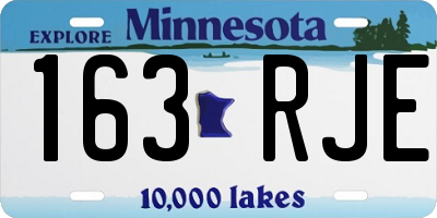 MN license plate 163RJE