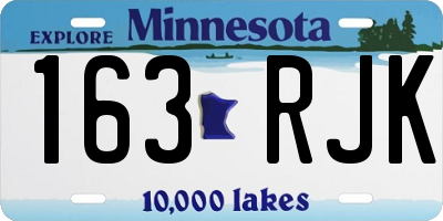 MN license plate 163RJK