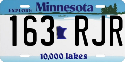 MN license plate 163RJR