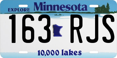 MN license plate 163RJS