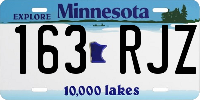 MN license plate 163RJZ