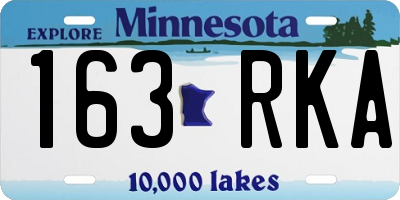 MN license plate 163RKA