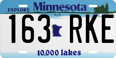 MN license plate 163RKE