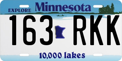 MN license plate 163RKK