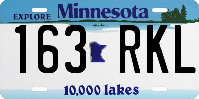 MN license plate 163RKL