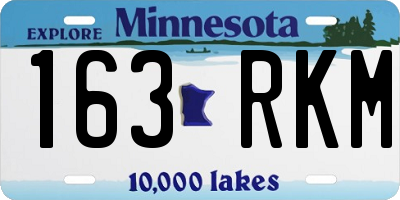 MN license plate 163RKM