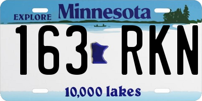 MN license plate 163RKN