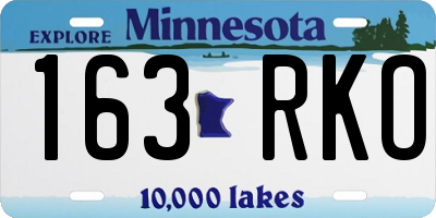 MN license plate 163RKO