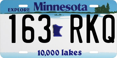 MN license plate 163RKQ